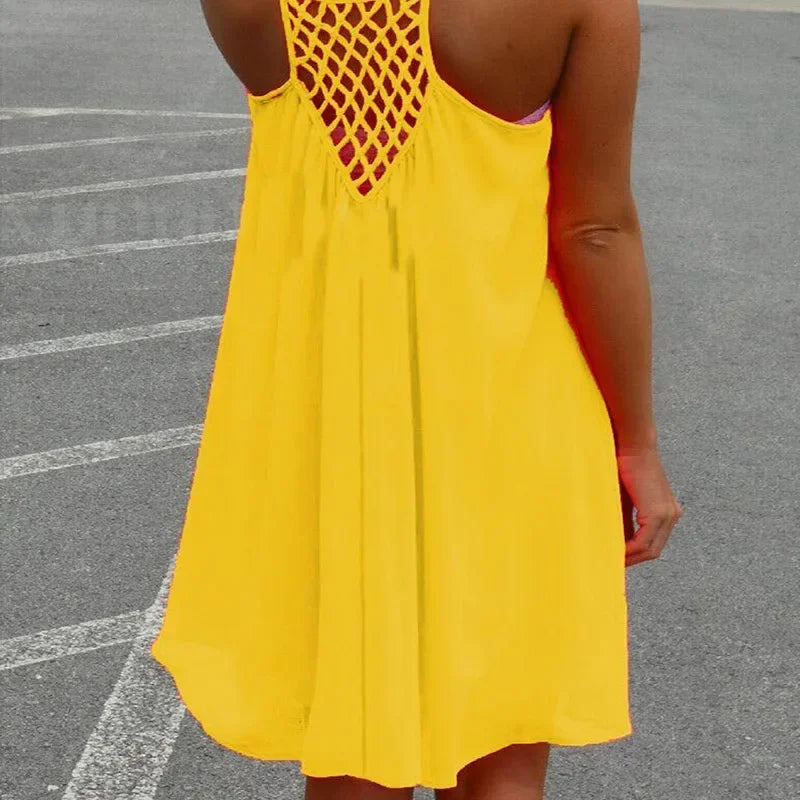 Women’s Casual Summer Mini Dress – Sleeveless Spaghetti Strap Bodycon