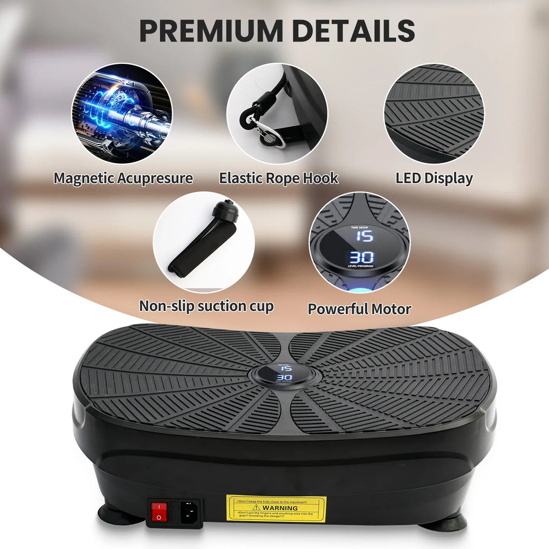 Whole Body Vibration Plate – Slimming Fitness Machine with Bands & Remote