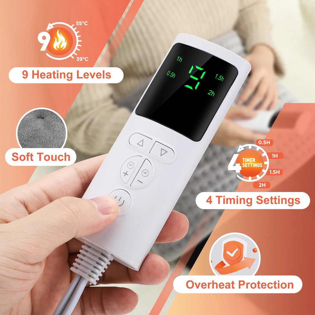 Electric Heating Waist Belt – Adjustable Thermal Pad for Back & Hand Warming