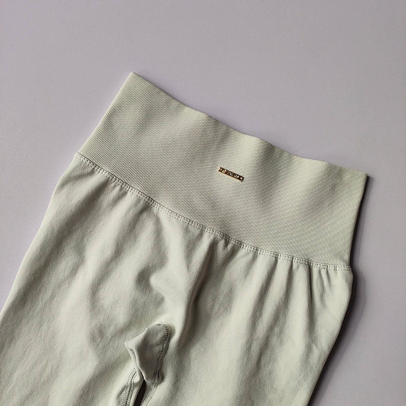 Women’s Seamless Hip-Lifting Yoga Set – V-Neck Bra & High-Waist Leggings