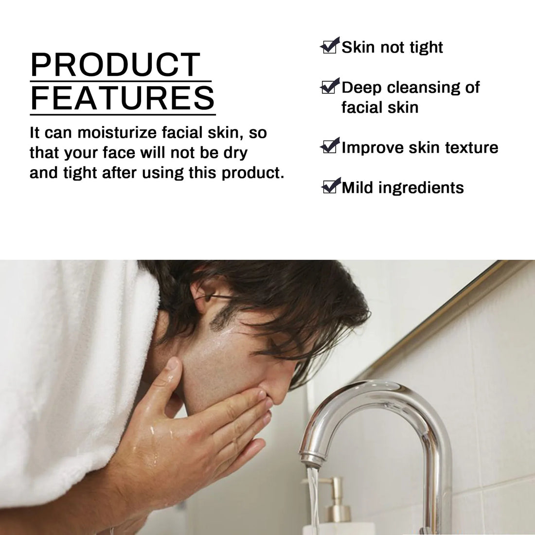 Men’s Facial Cleanser – Acne Control & Pore-Clearing Exfoliating Cream