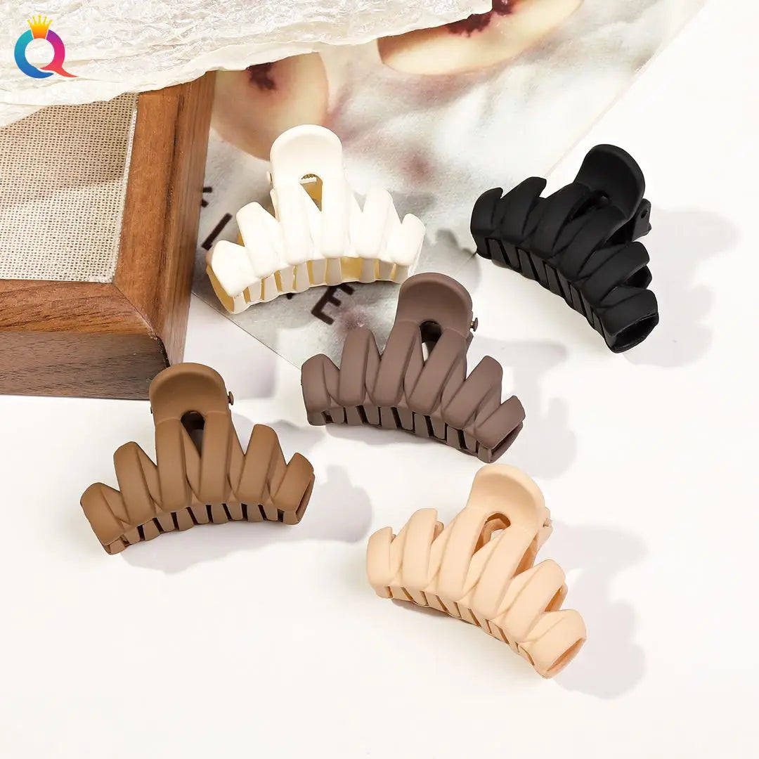 5-Piece Matte Flower Hair Claw Clips – Small Barrettes for Thin Hair