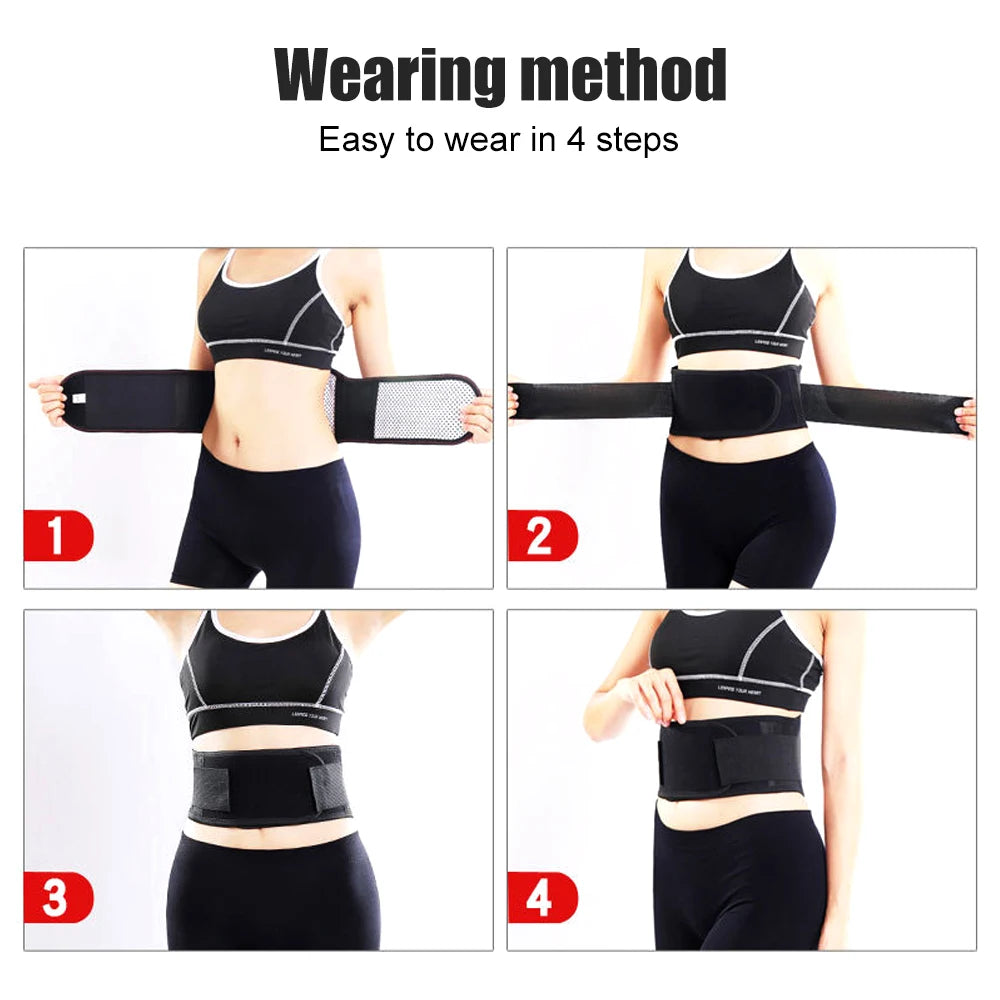 Self-Heating Magnetic Waist Belt – Adjustable Lumbar Support Brace