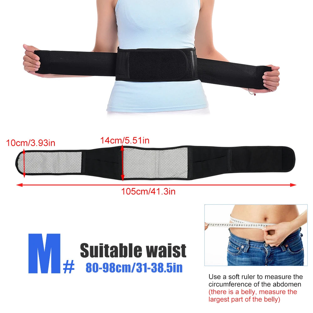 Self-Heating Magnetic Waist Belt – Adjustable Lumbar Support Brace