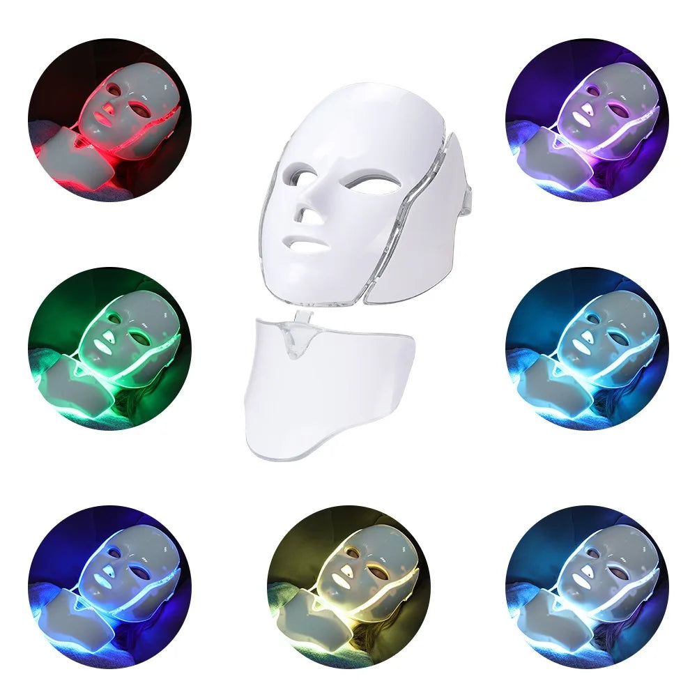 7-Color LED Facial Mask – Skin Rejuvenation & Anti-Acne Beauty Device