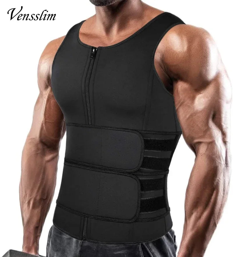 Vensslim Men’s Waist Trainer Vest – Slimming Compression Shapewear Shirt