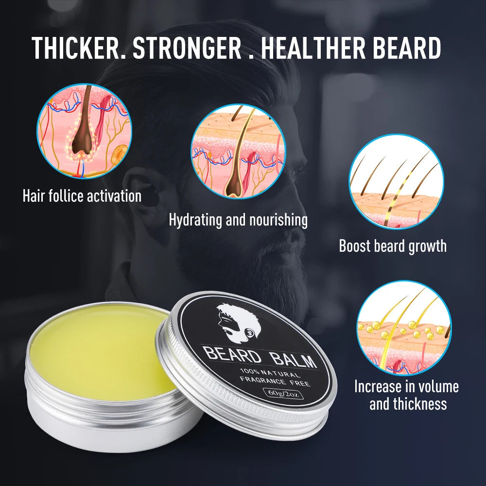 Men’s Natural Beard Balm Wax – Soften, Moisturize & Style
