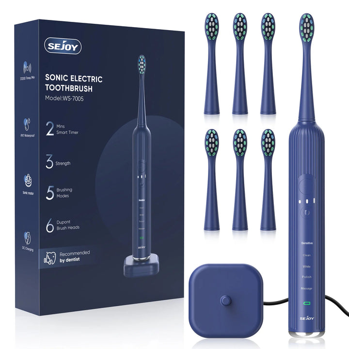 SEJOY Sonic Electric Toothbrush – 5 Modes, Smart Rechargeable IPX7