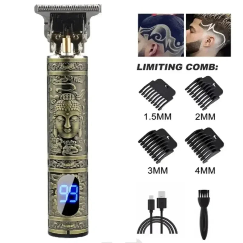 T9 LCD Electric Hair Clipper – Rechargeable Trimmer for Men