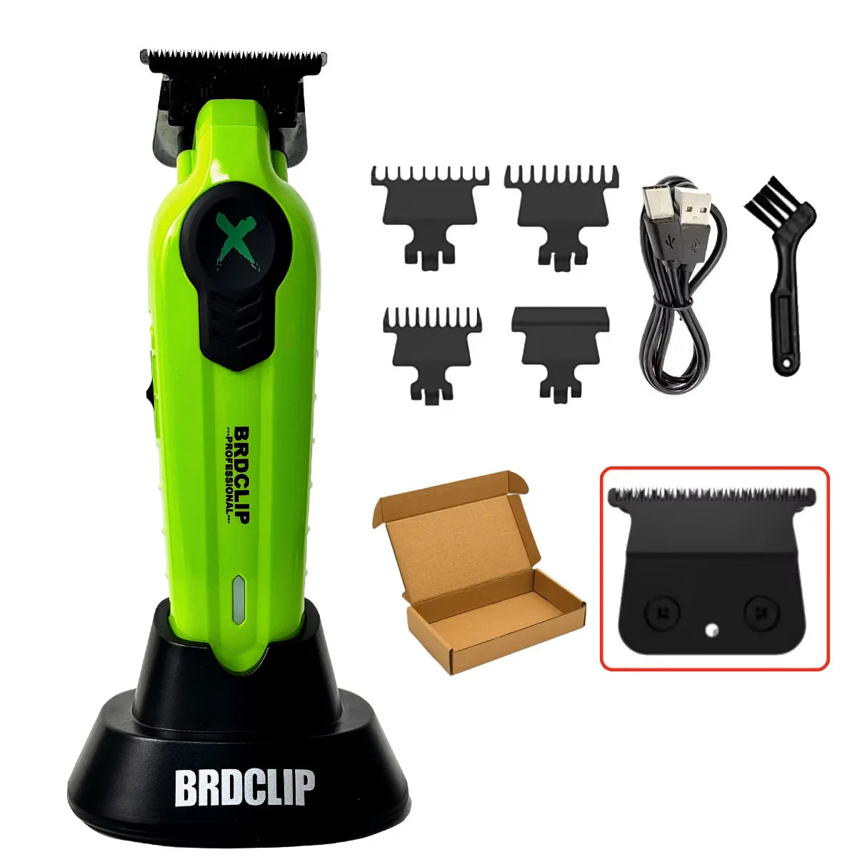 BRDCLIP FA1T Pro Hair Trimmer – Gradient Clipper with Charging Stand