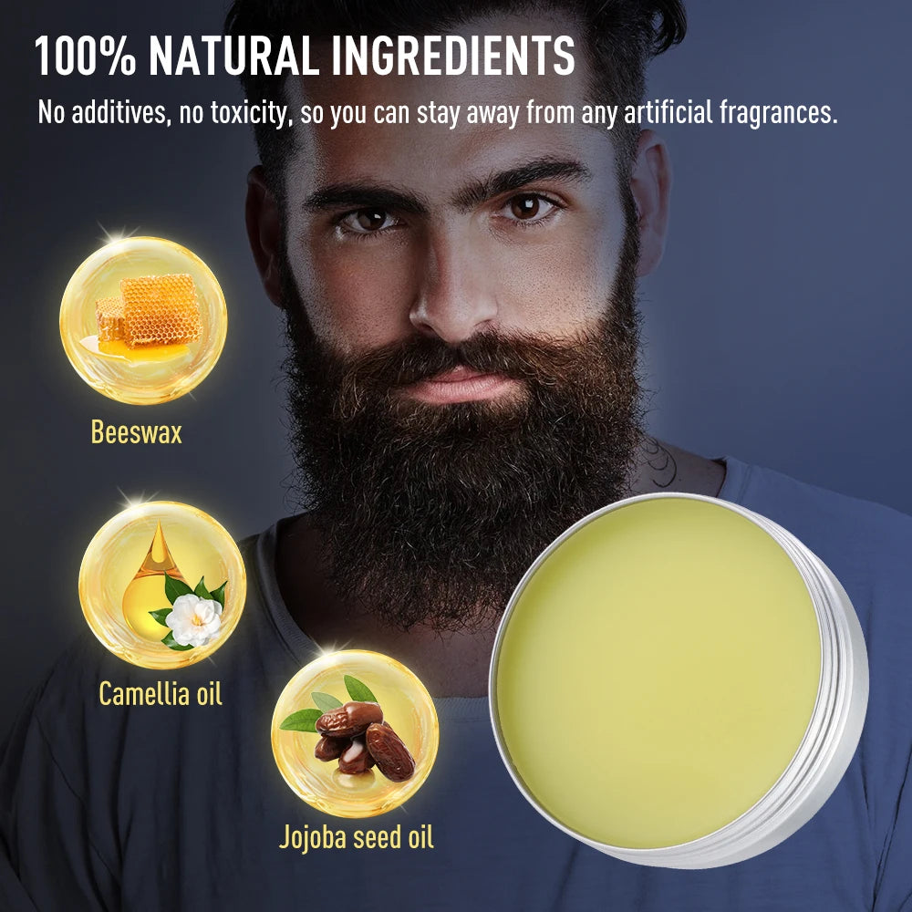 Men’s Natural Beard Balm Wax – Soften, Moisturize & Style