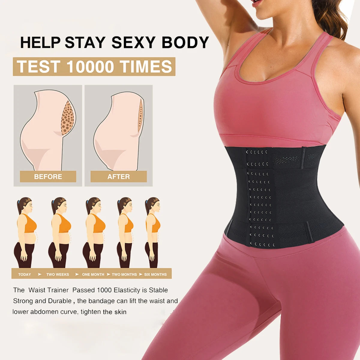 Women’s Waist Trainer Belt – Double Compression Tummy Control