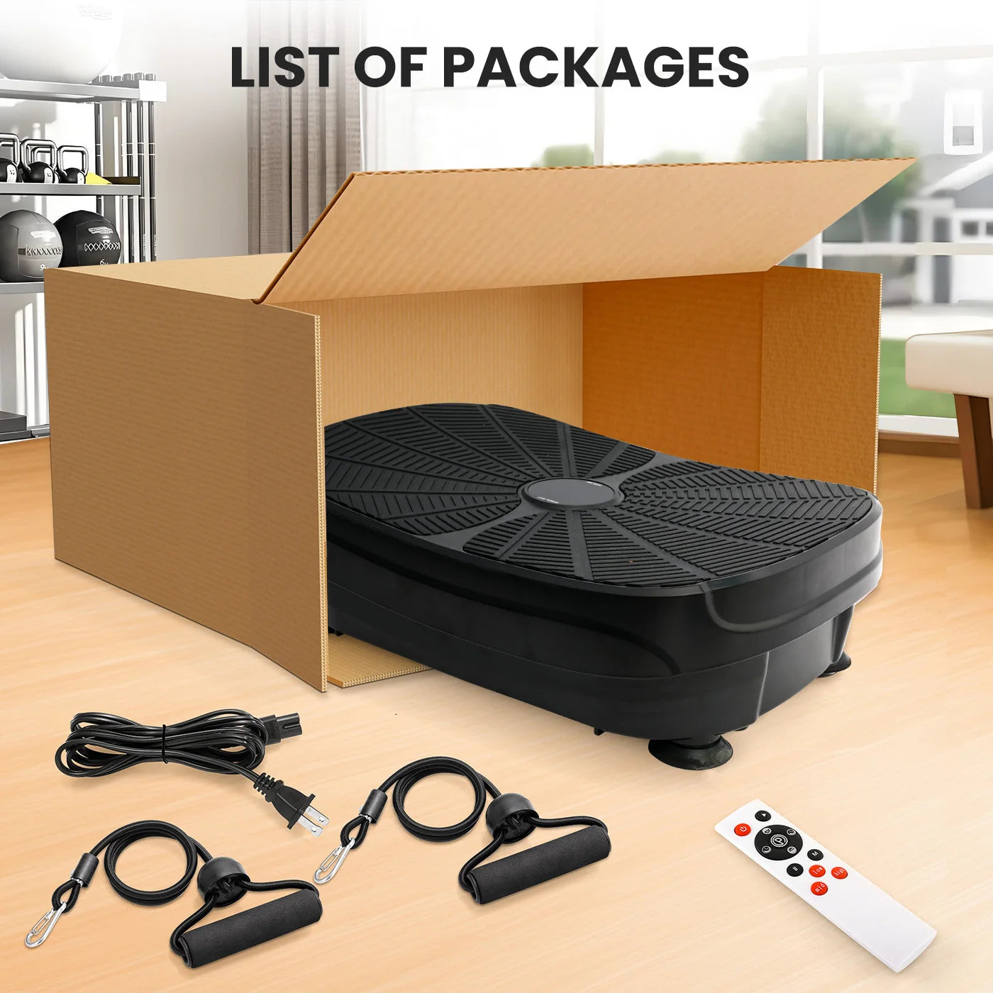 Whole Body Vibration Plate – Slimming Fitness Machine with Bands & Remote