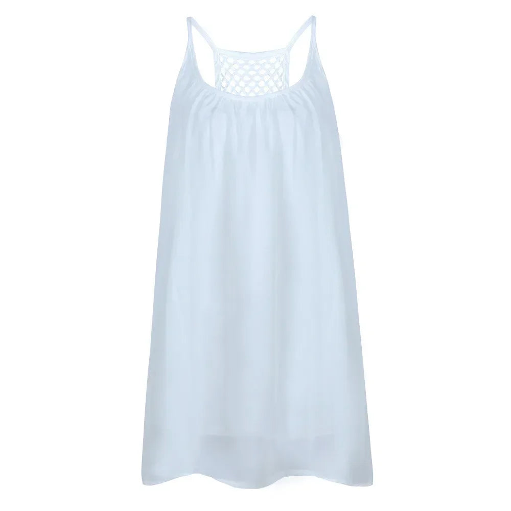 Women’s Casual Summer Mini Dress – Sleeveless Spaghetti Strap Bodycon