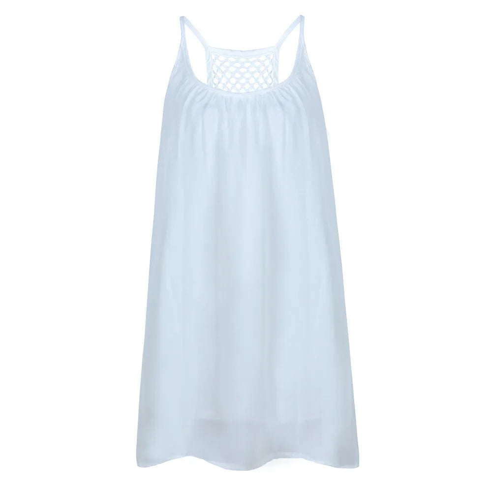 Women’s Casual Summer Mini Dress – Sleeveless Spaghetti Strap Bodycon