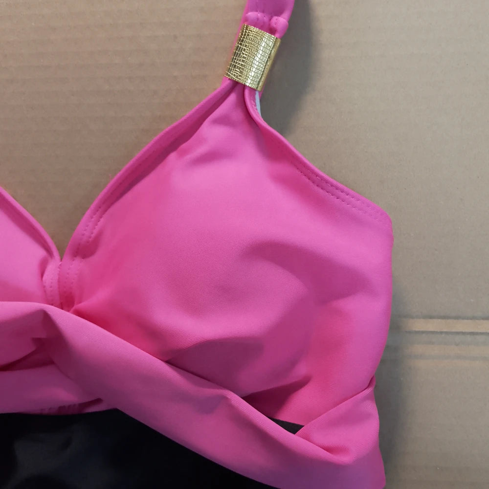 Women’s Tummy Control Swimdress – One-Piece Ruched Cross Swimwear (8 Colors)