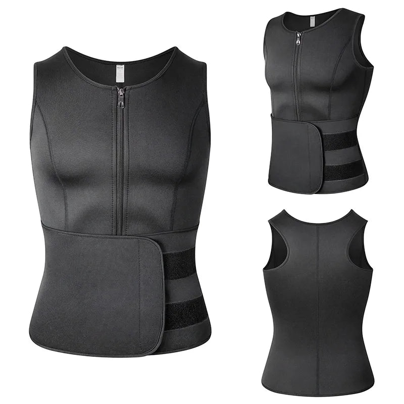 Vensslim Men’s Waist Trainer Vest – Slimming Compression Shapewear Shirt