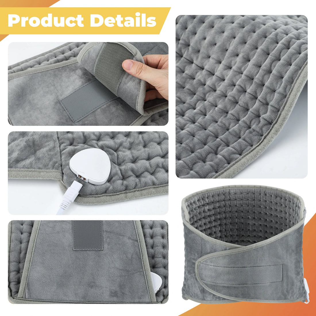 Electric Heating Waist Belt – Adjustable Thermal Pad for Back & Hand Warming