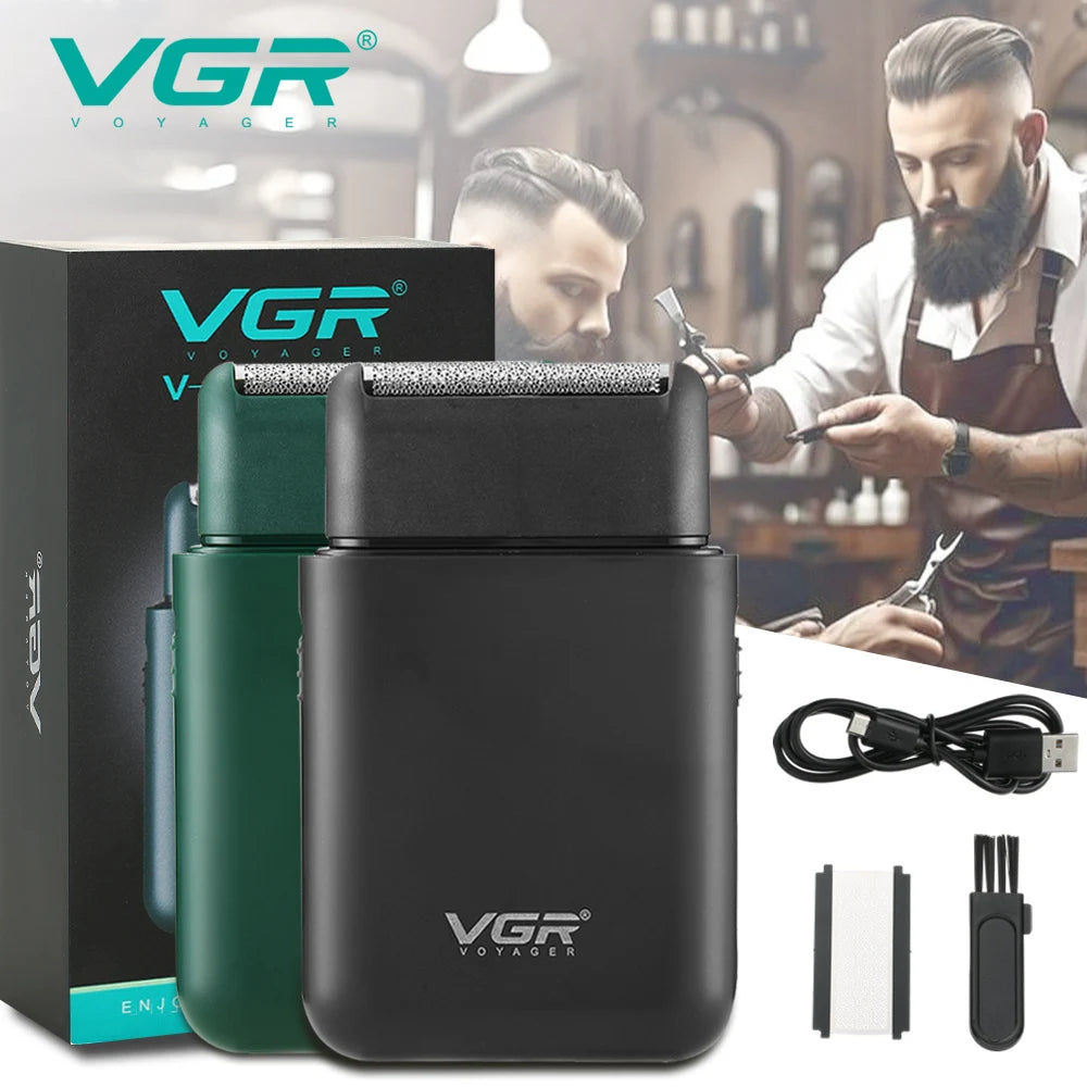 VGR 390 Mini Cordless Beard Trimmer – Rechargeable Electric Shaver for Men