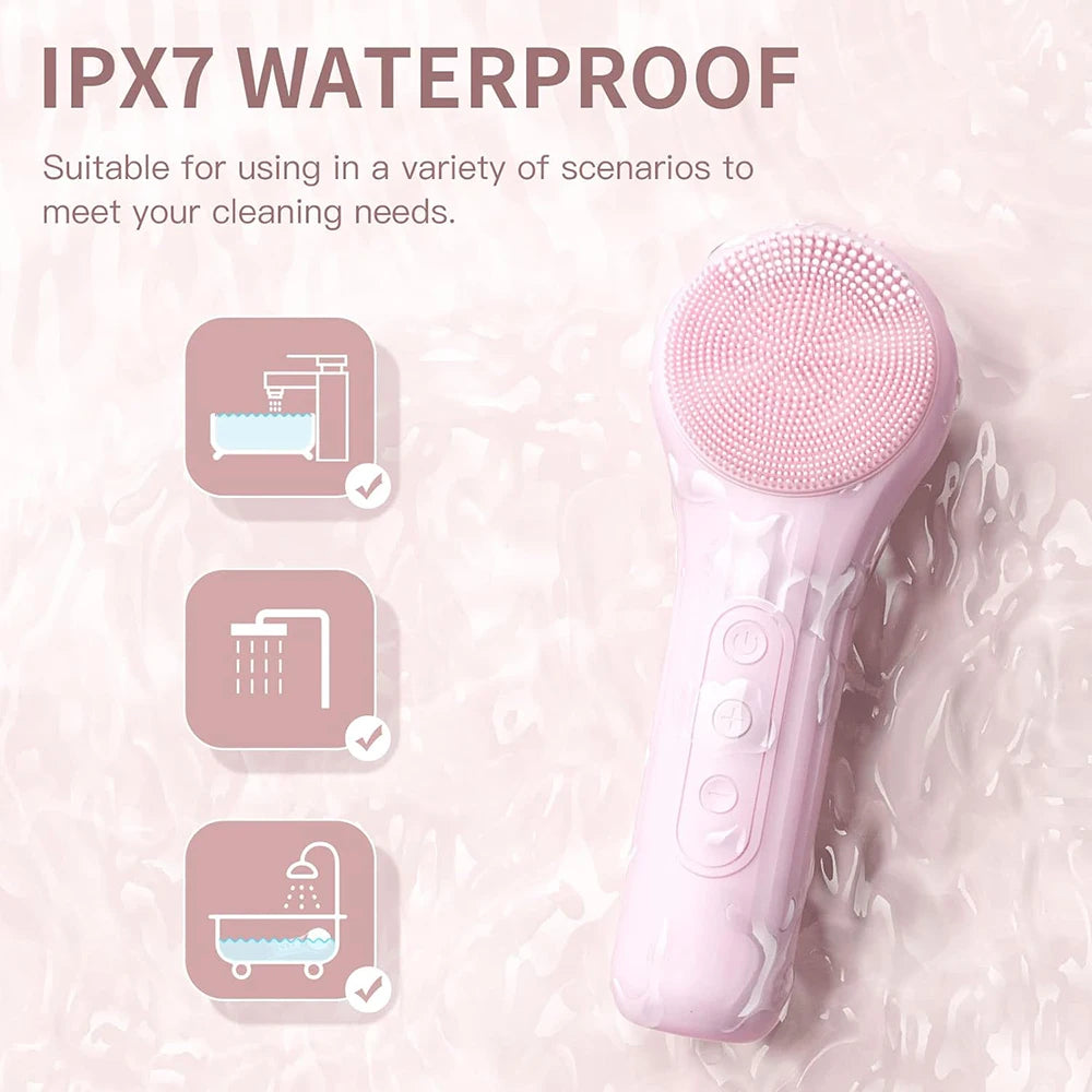 Sonic Facial Cleansing Brush – Waterproof, Rechargeable Exfoliating Tool