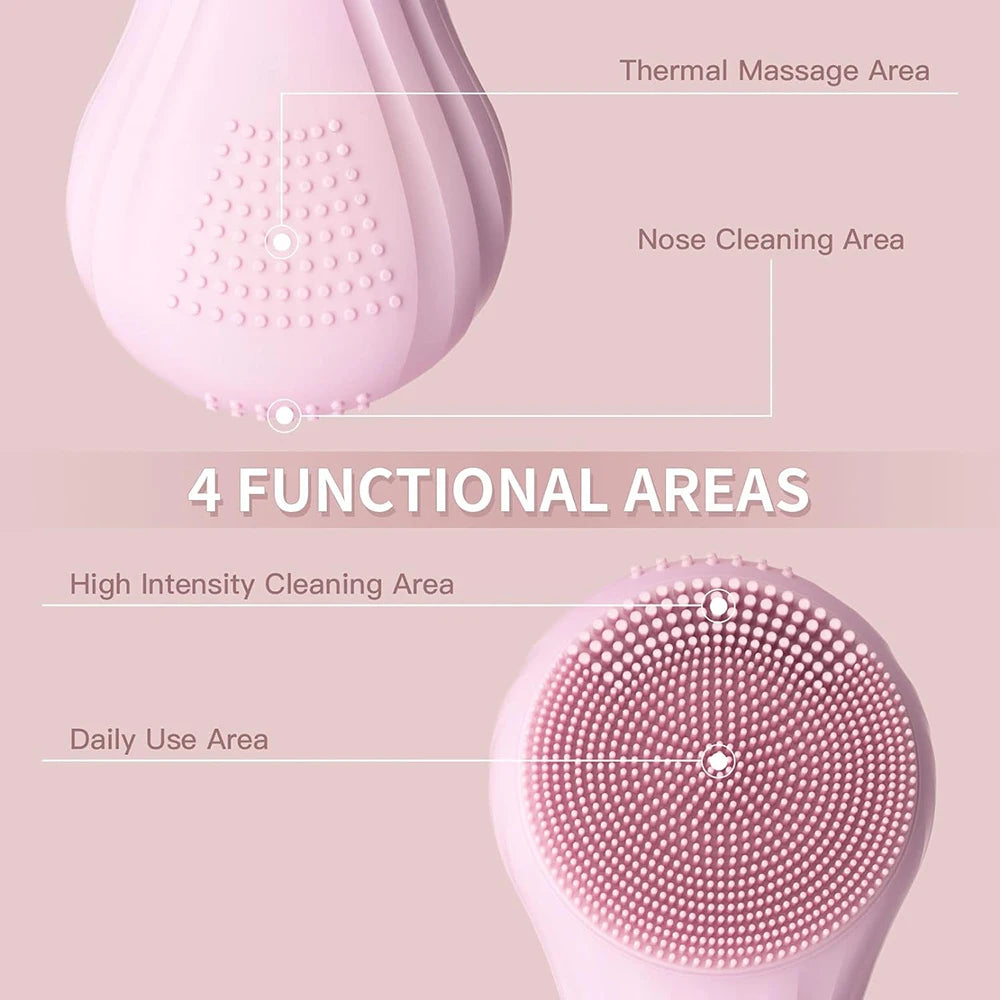 Sonic Facial Cleansing Brush – Waterproof, Rechargeable Exfoliating Tool