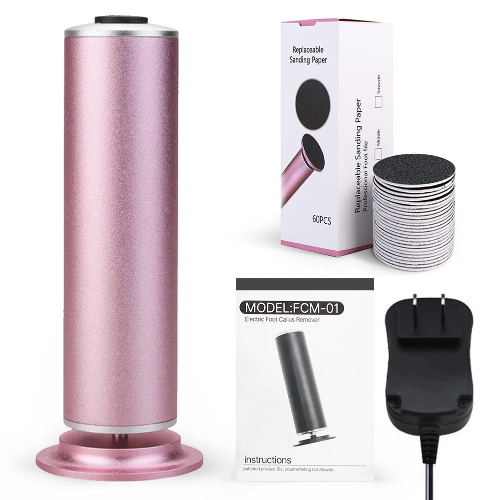 Electric Foot Callus Remover – Pedicure Tool with 60 Sandpaper Discs