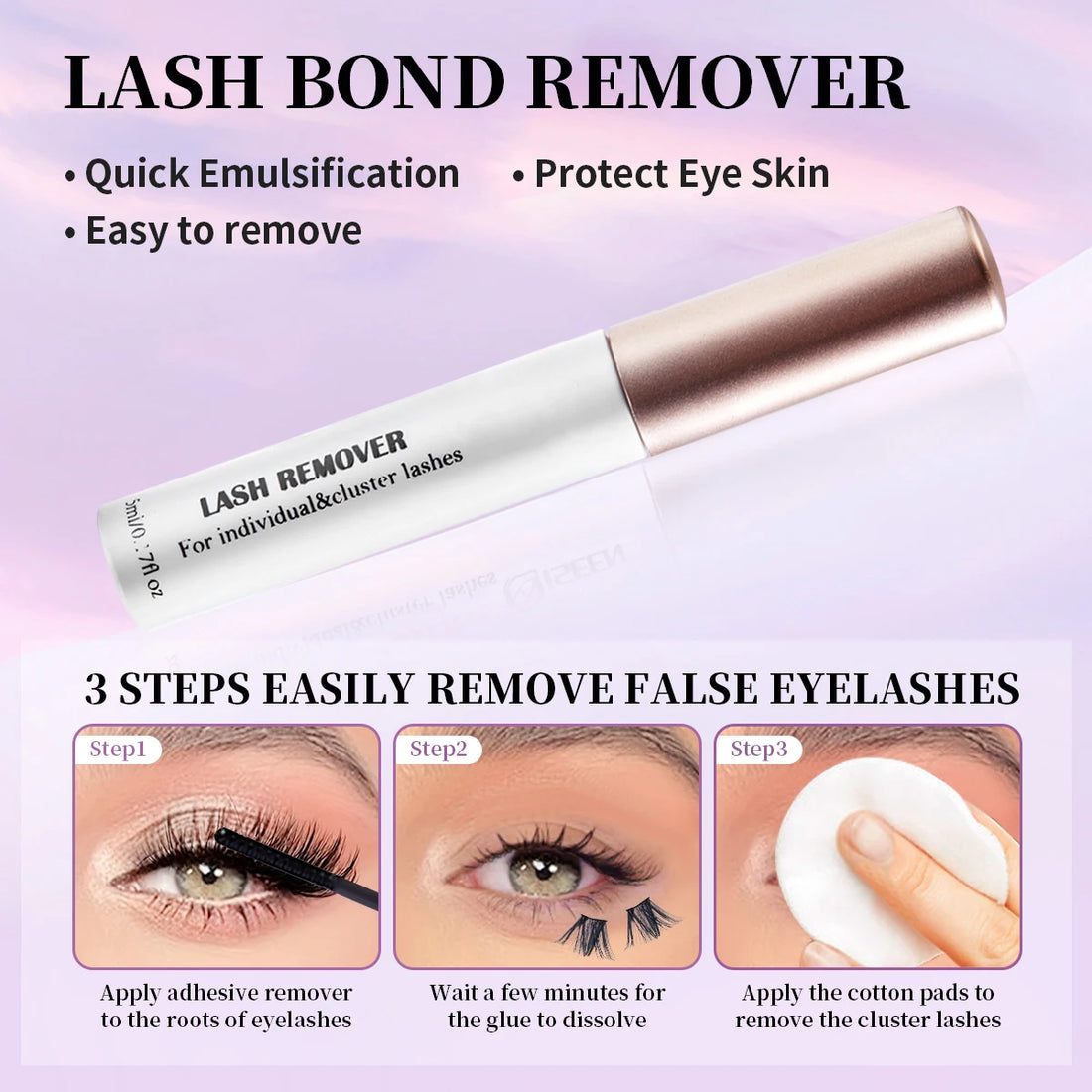 ISEEN DIY Eyelash Extension Kit – Cluster Lash Set with Bond, Seal, Tweezers & Brush