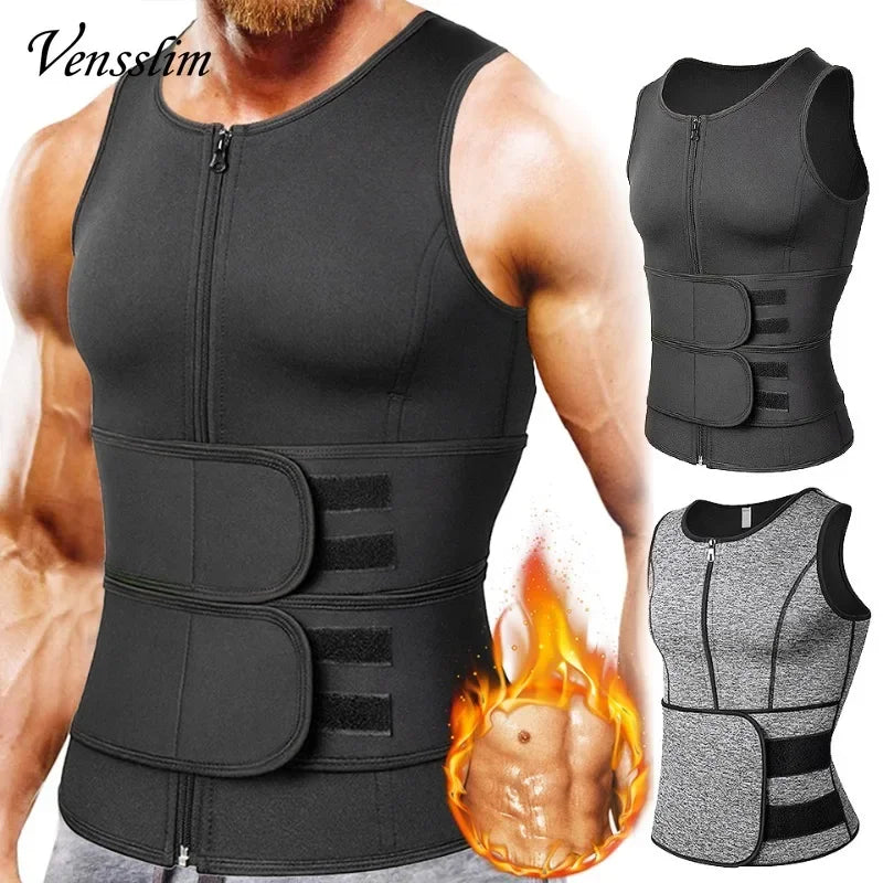 Vensslim Men’s Waist Trainer Vest – Slimming Compression Shapewear Shirt