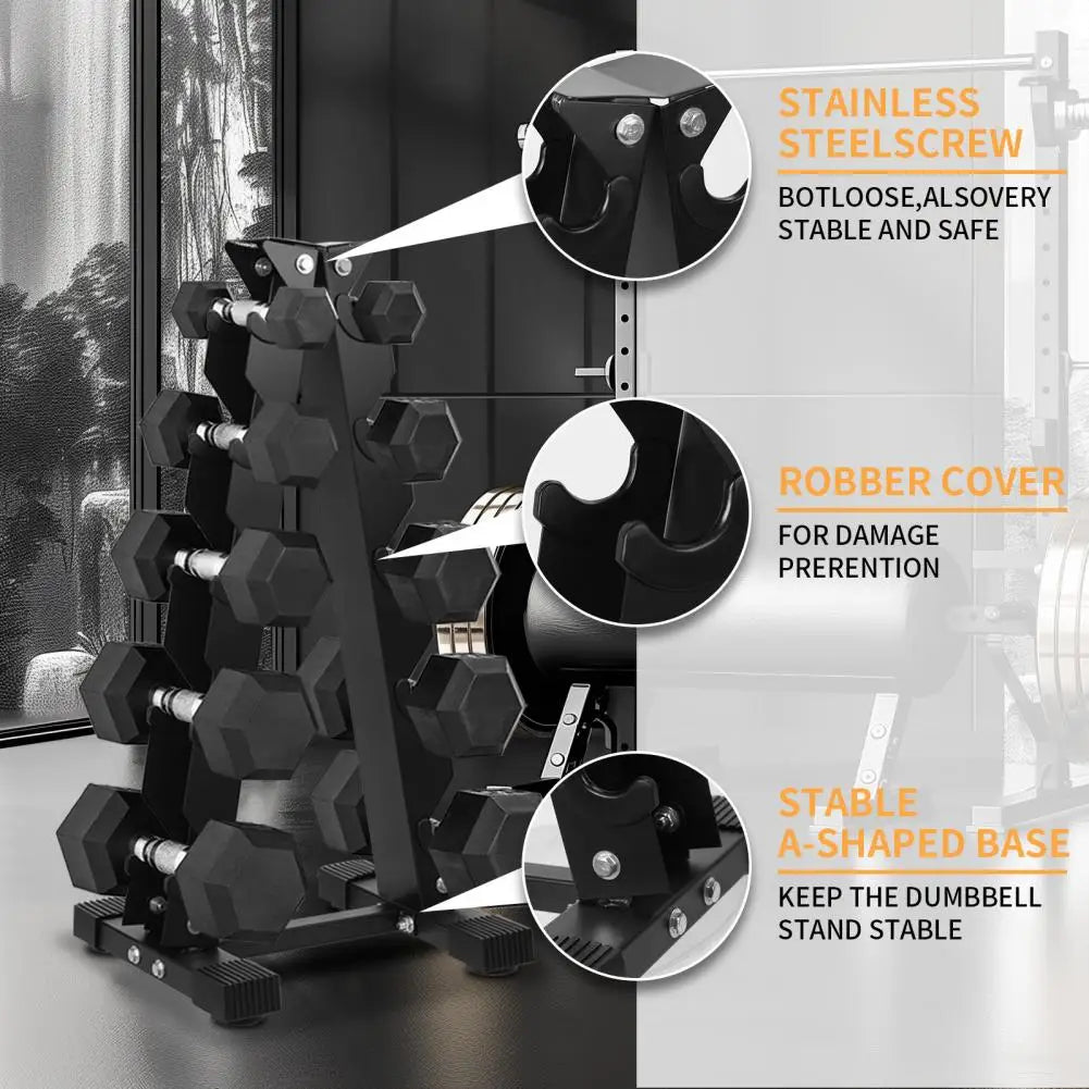 5-Tier Dumbbell Rack – Home Gym Weight Storage Stand & Organizer