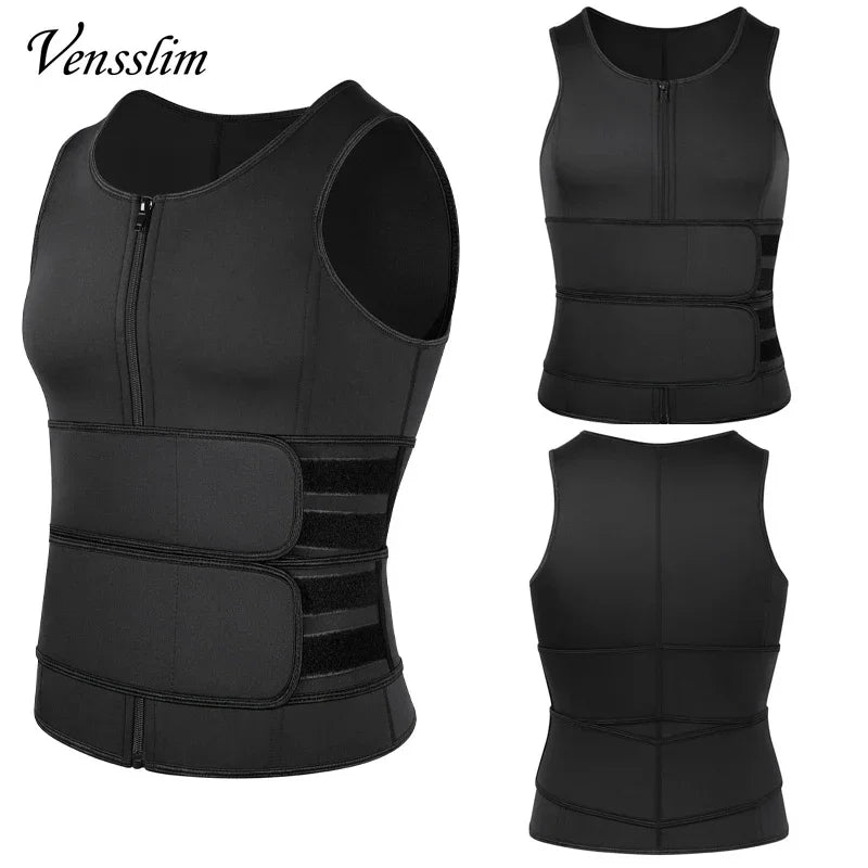 Vensslim Men’s Waist Trainer Vest – Slimming Compression Shapewear Shirt