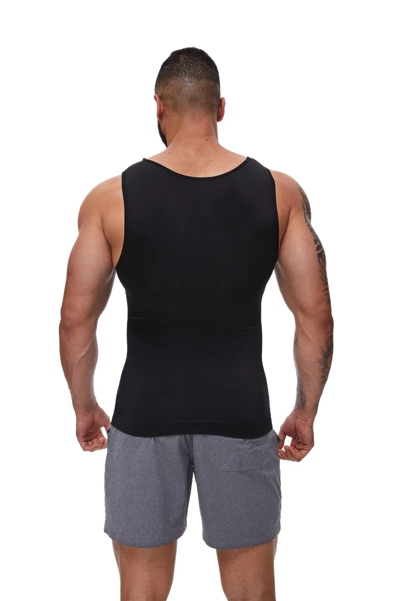 Men’s Compression Shirt – Tummy Control Slimming Vest for Workout & Waist Training