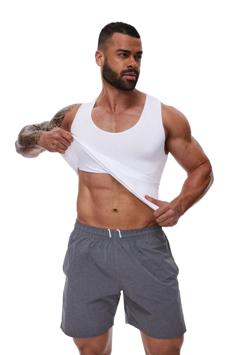 Men’s Compression Shirt – Tummy Control Slimming Vest for Workout & Waist Training