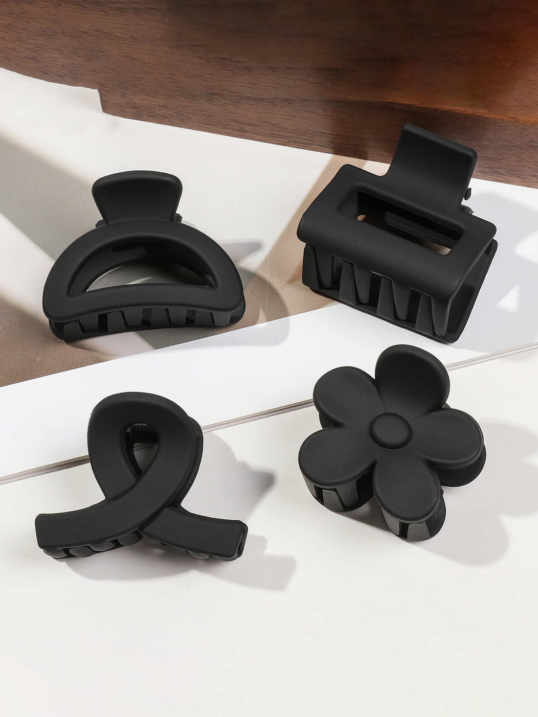 5-Piece Matte Flower Hair Claw Clips – Small Barrettes for Thin Hair