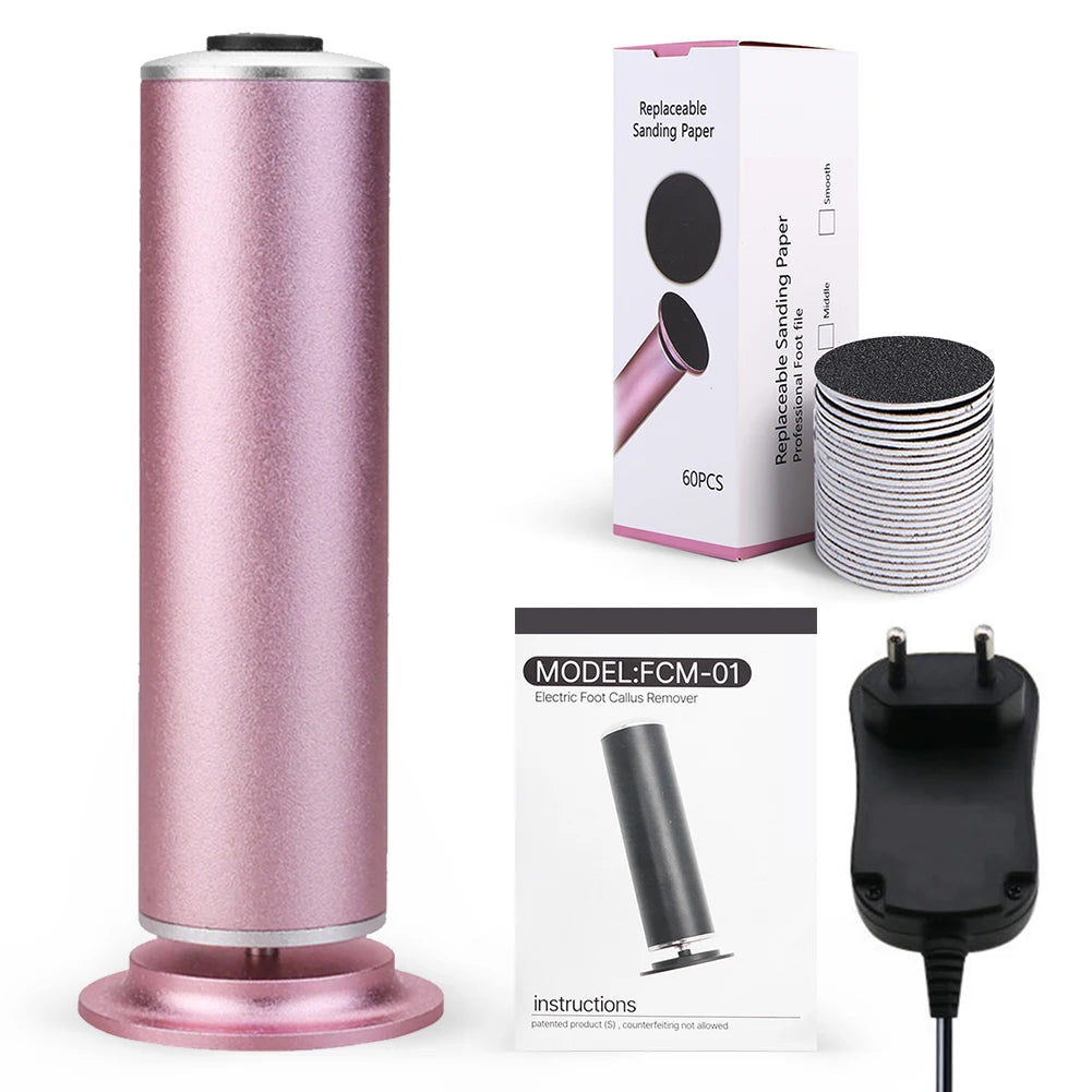Electric Foot Callus Remover – Pedicure Tool with 60 Sandpaper Discs
