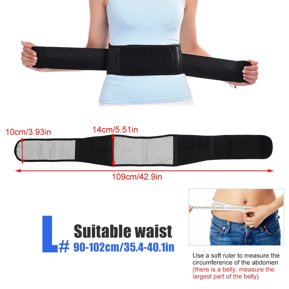 Self-Heating Magnetic Waist Belt – Adjustable Lumbar Support Brace