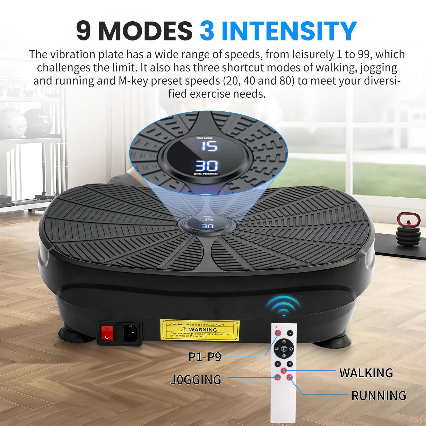 Whole Body Vibration Plate – Slimming Fitness Machine with Bands & Remote