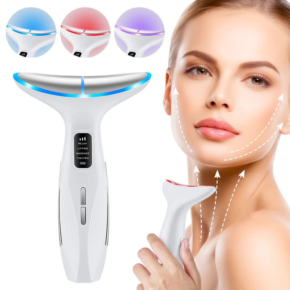 LED Neck & Face Massager – EMS Lifting, Heat Therapy & Skin Rejuvenation