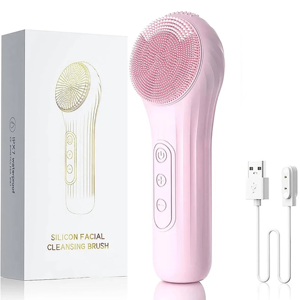 Sonic Facial Cleansing Brush – Waterproof, Rechargeable Exfoliating Tool