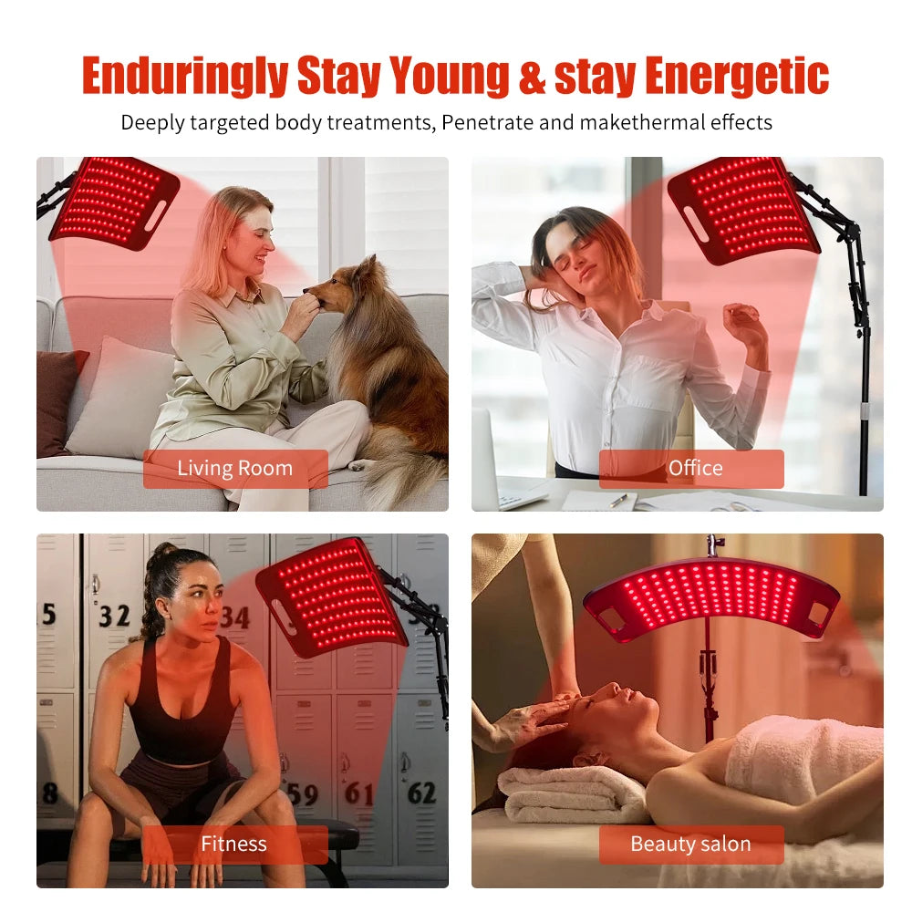 Red Light Therapy Panel – 660nm & 850nm Infrared with Stand & Timer
