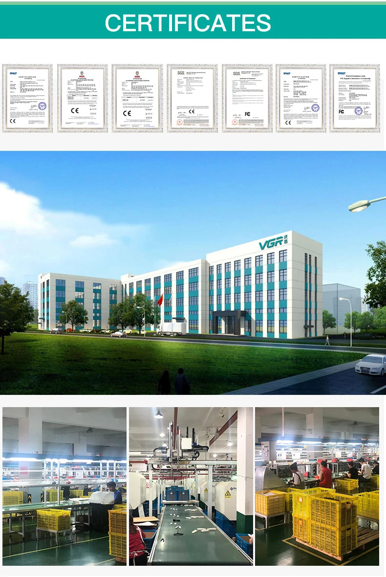 VGR 390 Mini Cordless Beard Trimmer – Rechargeable Electric Shaver for Men