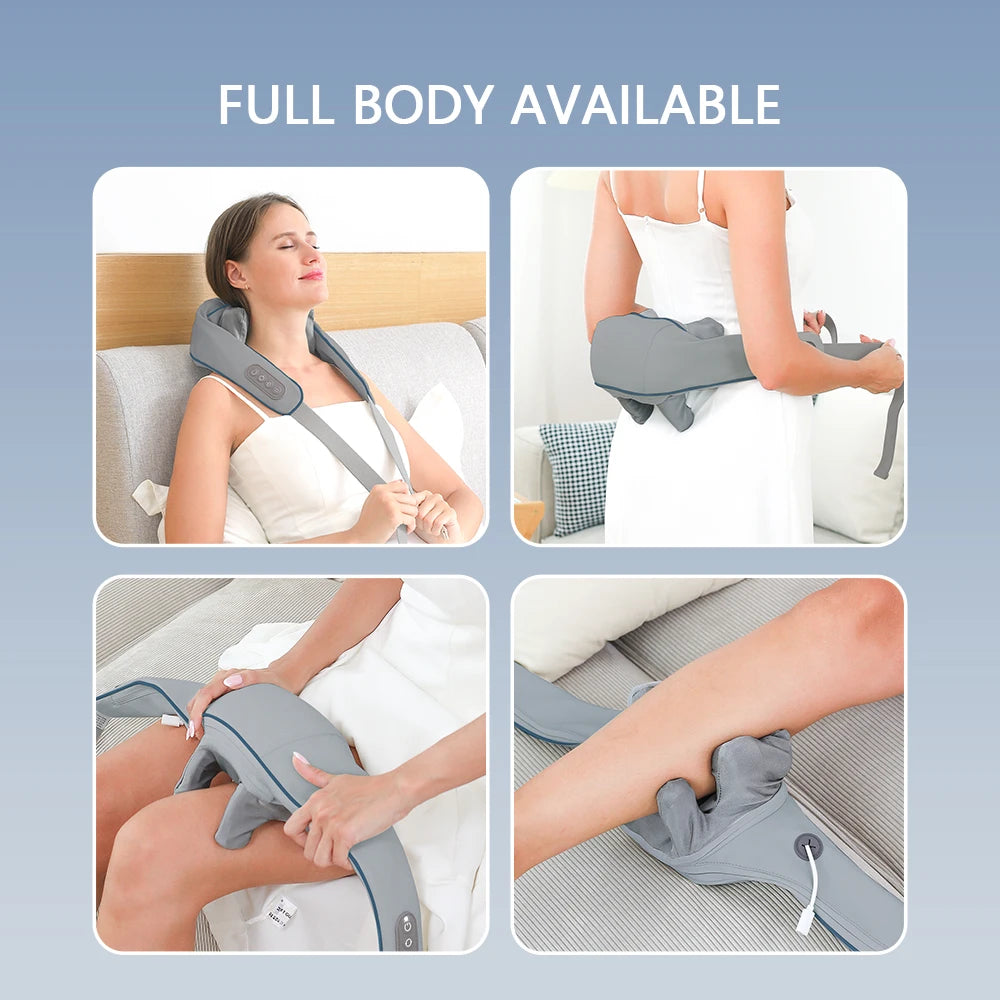 Foreverlily Wireless Neck & Shoulder Massager – Kneading Back Massage Shawl
