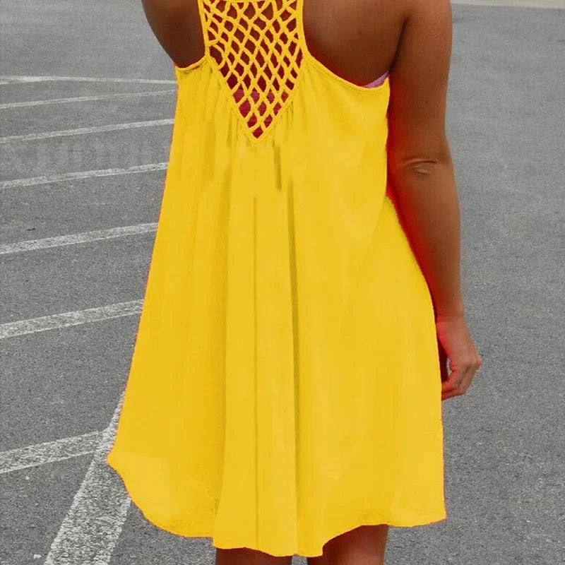 Women’s Casual Summer Mini Dress – Sleeveless Spaghetti Strap Bodycon