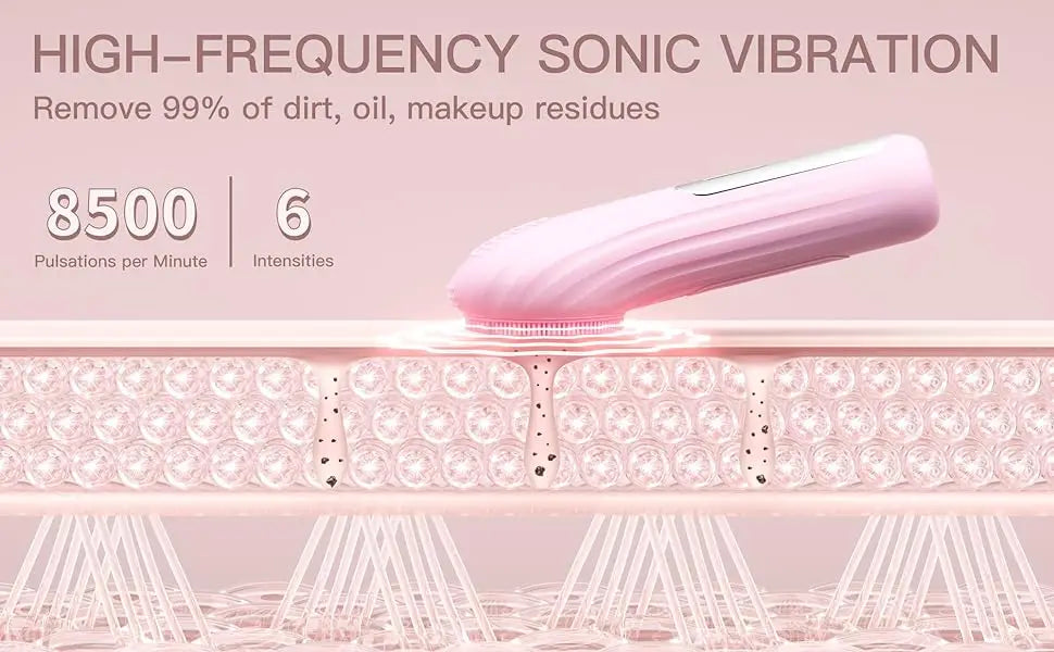 Sonic Facial Cleansing Brush – Waterproof, Rechargeable Exfoliating Tool