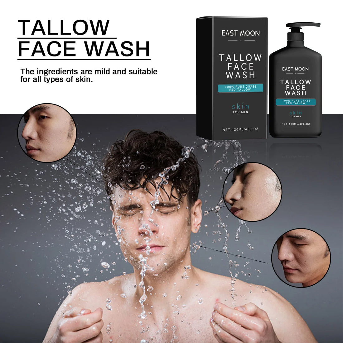 Men’s Facial Cleanser – Acne Control & Pore-Clearing Exfoliating Cream
