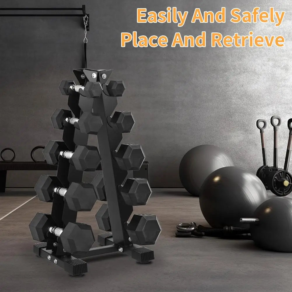 5-Tier Dumbbell Rack – Home Gym Weight Storage Stand & Organizer