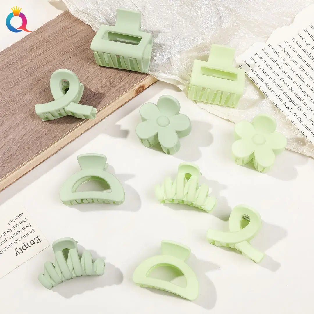5-Piece Matte Flower Hair Claw Clips – Small Barrettes for Thin Hair