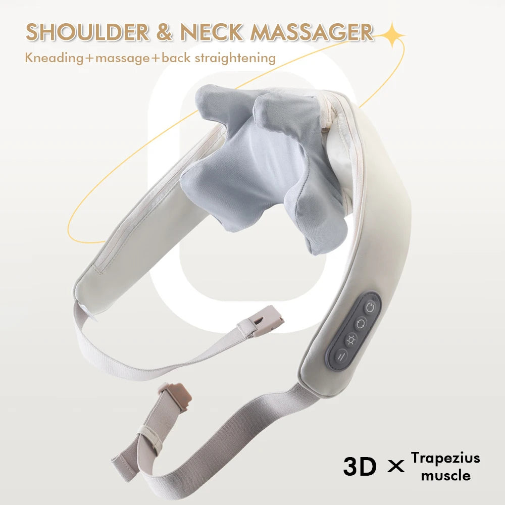 Foreverlily Wireless Neck & Shoulder Massager – Kneading Back Massage Shawl