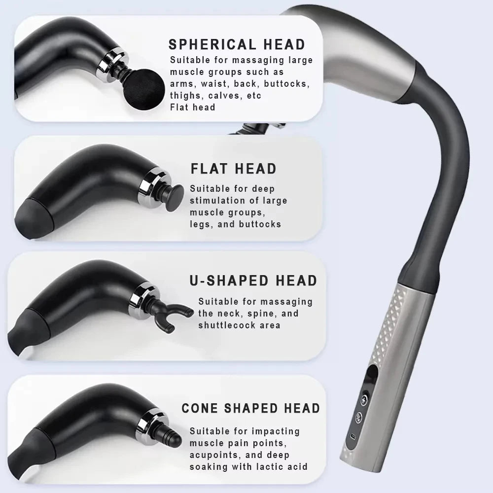 Smart Electric Massage Gun – Handheld Deep Tissue Massager, Rechargeable