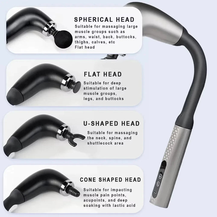 Smart Electric Massage Gun – Handheld Deep Tissue Massager, Rechargeable